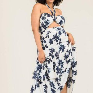 Blue Moon  Halter Top Dress -Plus Size